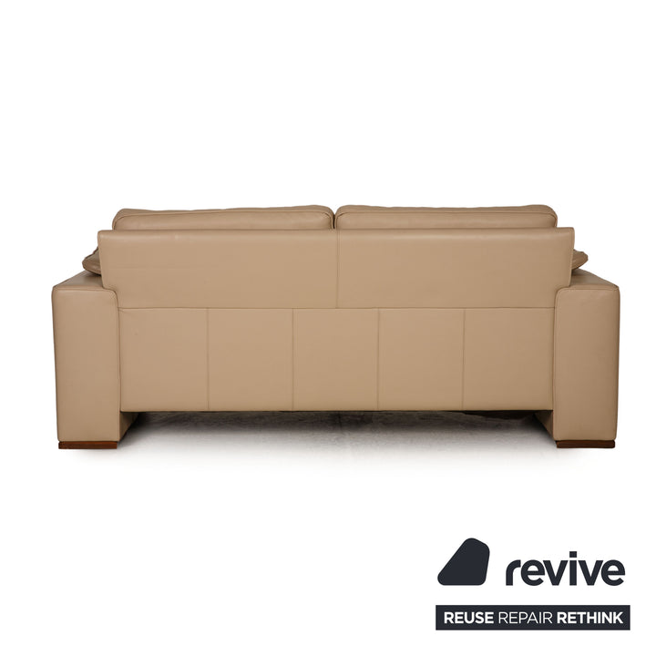Meisterstücke Leder Sofa Garnitur Beige Dreisitzer Zweisitzer