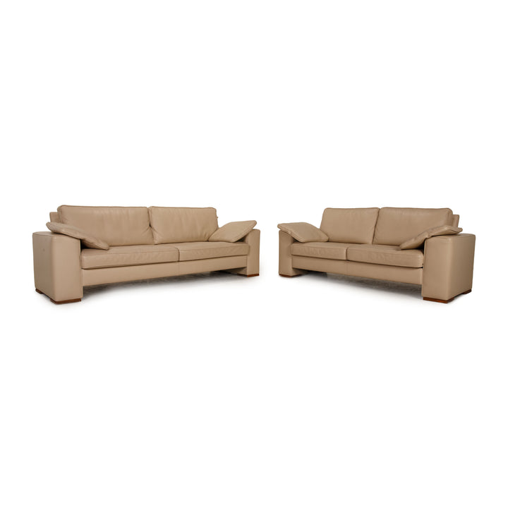 Meisterstücke Leder Sofa Garnitur Beige Dreisitzer Zweisitzer