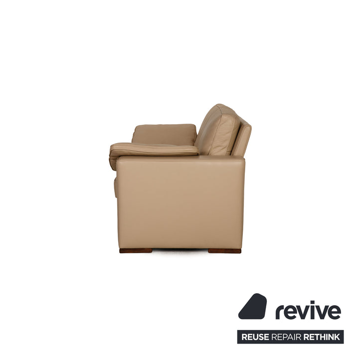 Meisterstücke Leder Sofa Garnitur Beige Dreisitzer Zweisitzer