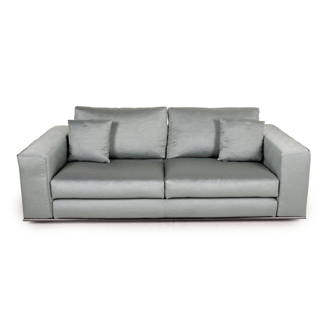 Minotti Hamilton Stoff Sofa Grün Zweisitzer Couch