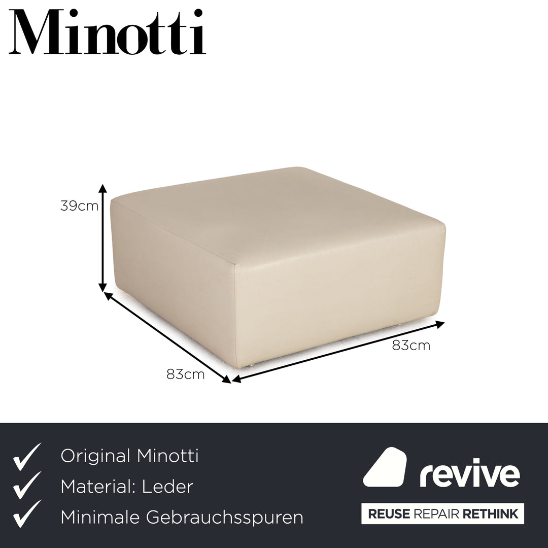 Minotti leather stool cream