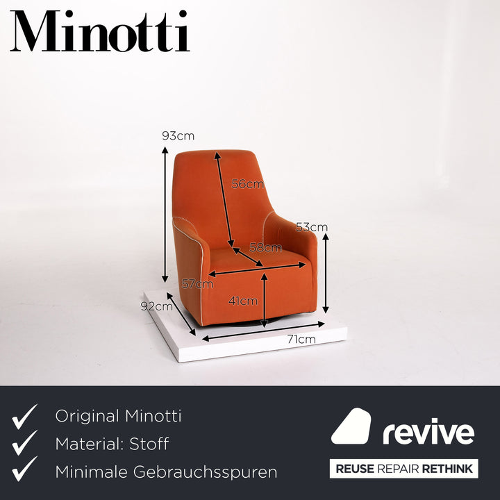 Minotti Portofino fabric armchair incl. stool Orange #13398