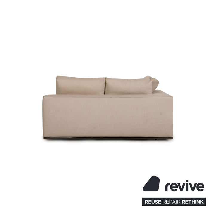 Minotti Stoff Sofa Creme Zweisitzer Couch