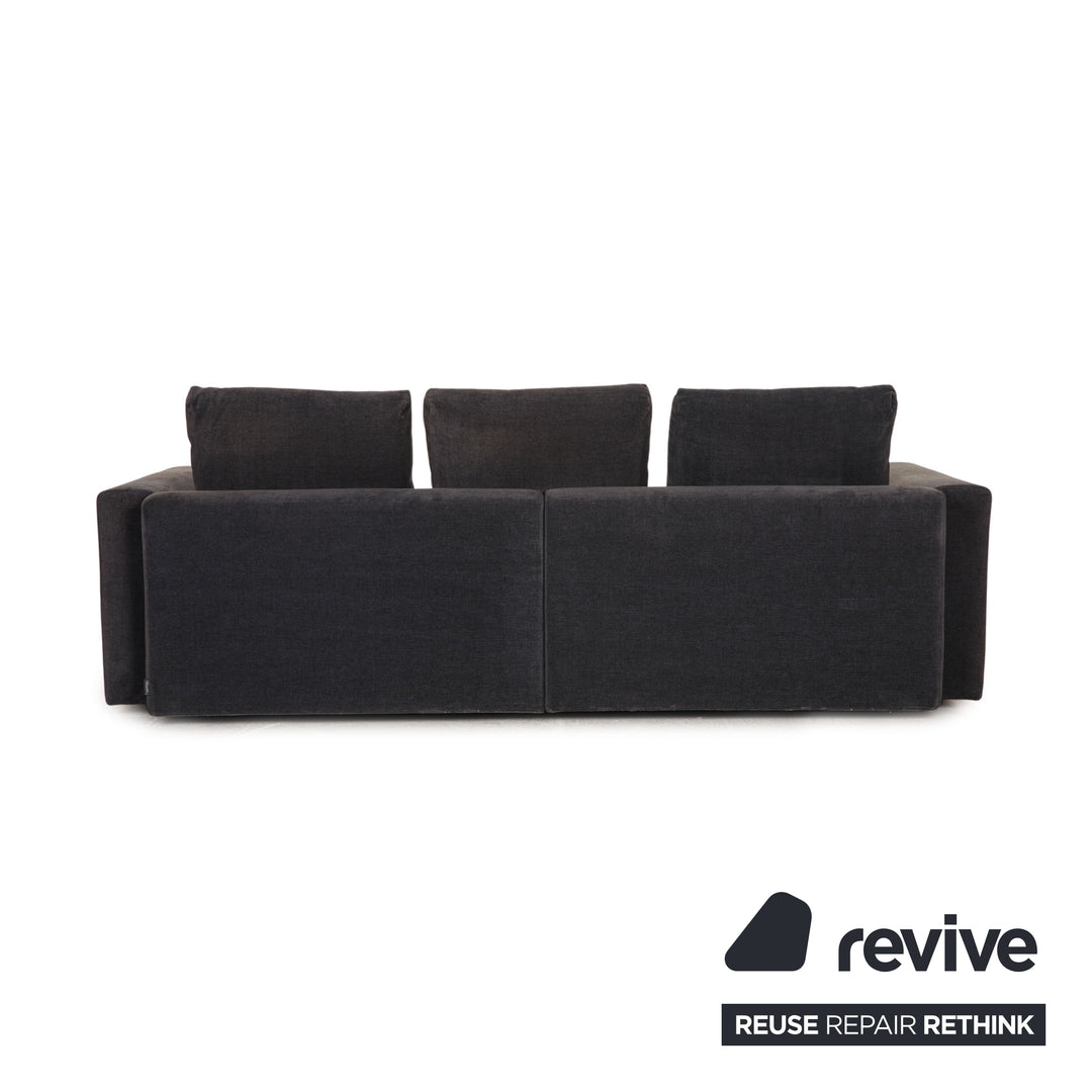 Minotti Fabric Sofa Gray Three Seater Couch