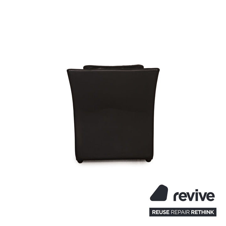 Molinari Leder Sessel Garnitur Schwarz 2xSessel