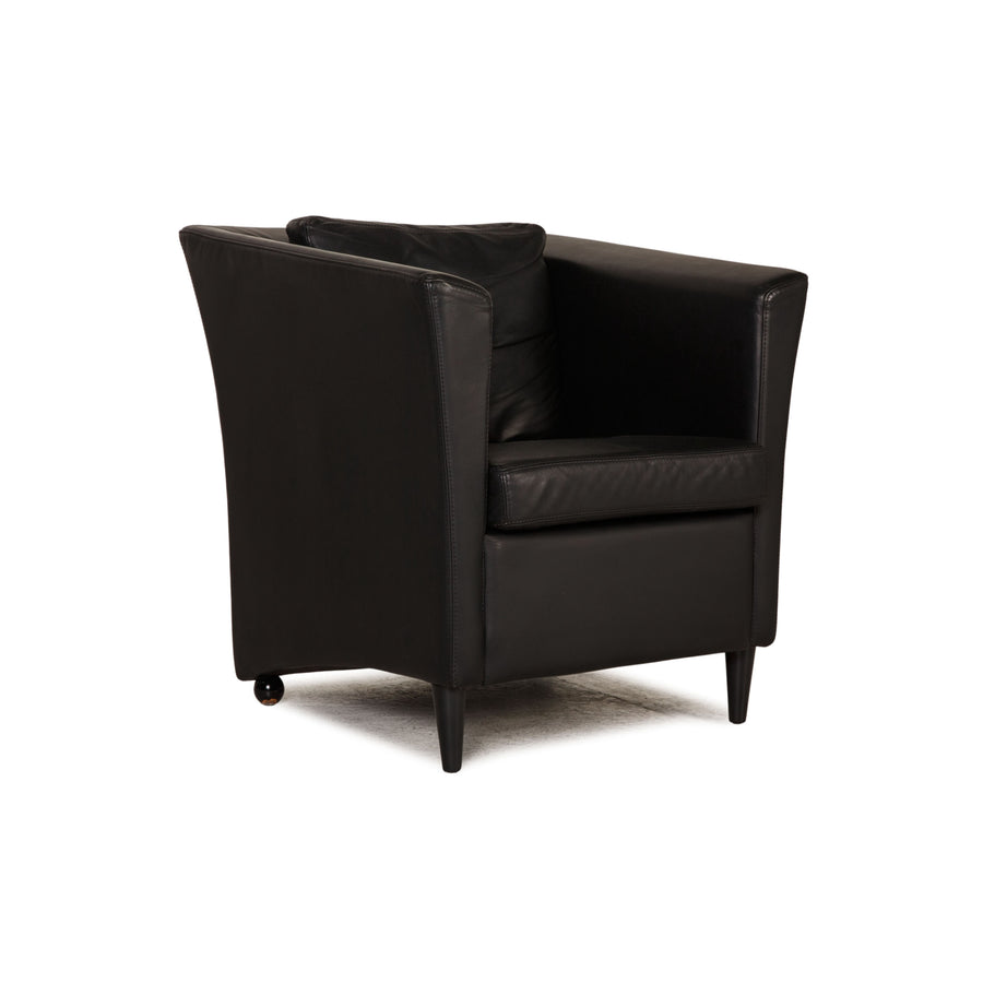 Molinari Leder Sessel Schwarz