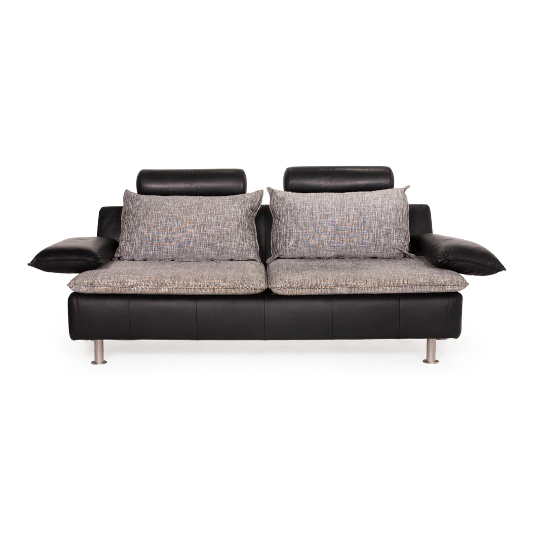 Möller Design Tayo Leder Sofa Schwarz Zweisitzer Couch