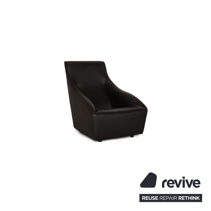 Molteni Doda Leder Sessel Garnitur Schwarz