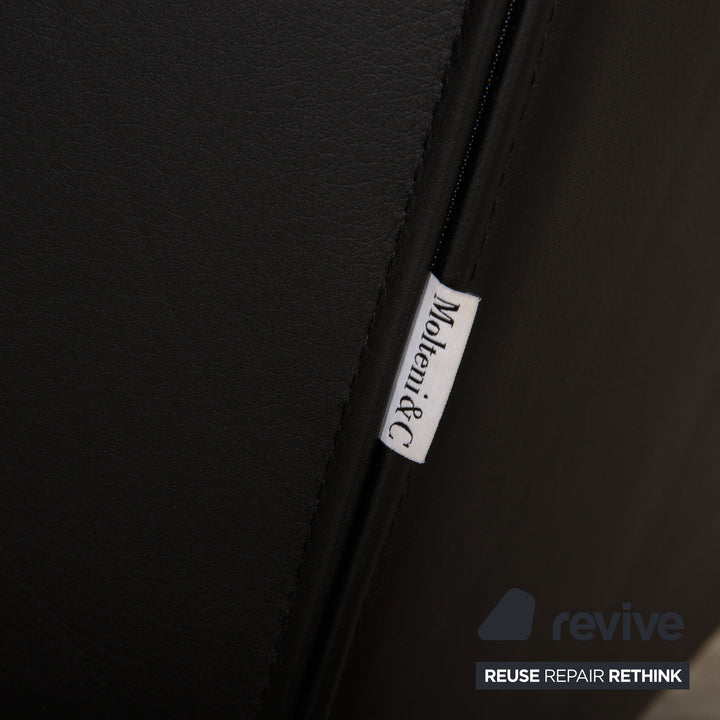 Molteni Doda Leder Sessel Garnitur Schwarz