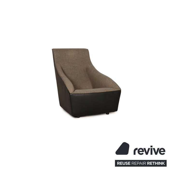 Molteni Doda Leder Sessel Garnitur Schwarz