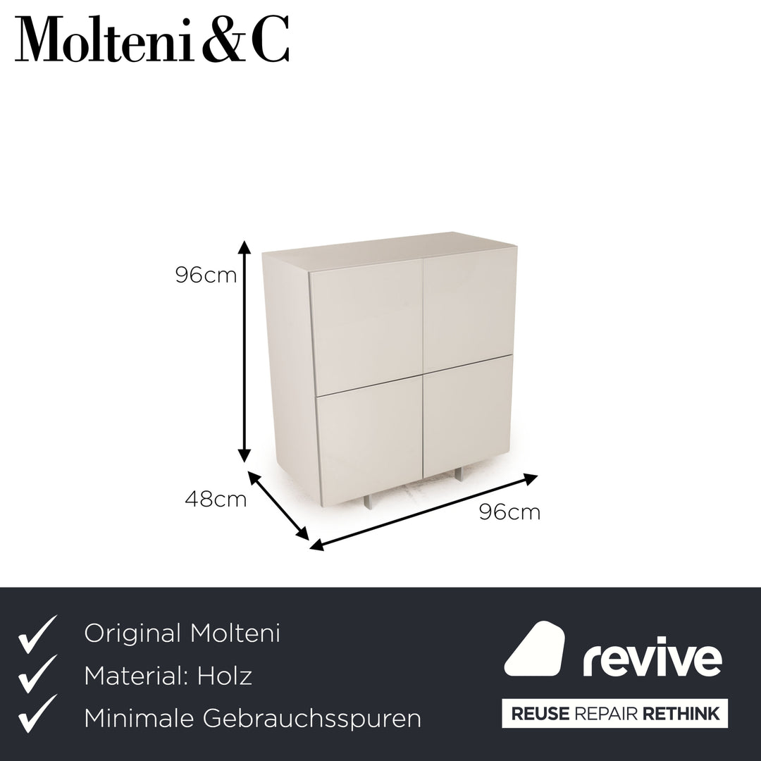 Molteni Pass wooden sideboard white incl. glass doors
