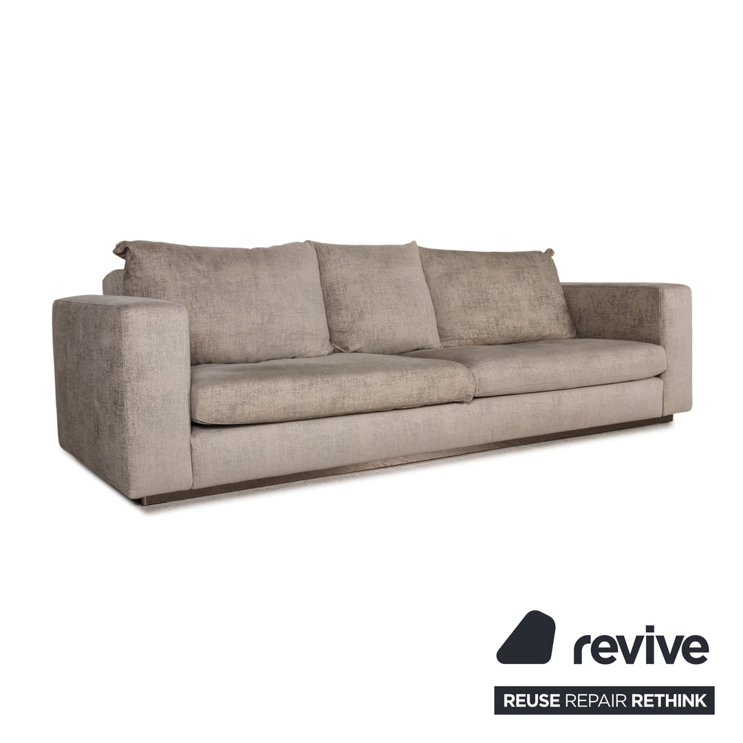 Molteni Fabric Sofa Gray Four Seater Couch