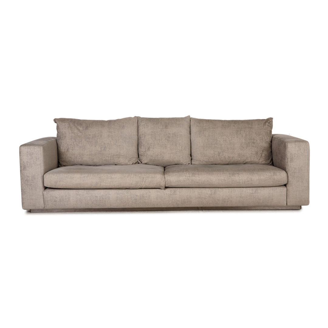 Molteni Fabric Sofa Gray Four Seater Couch