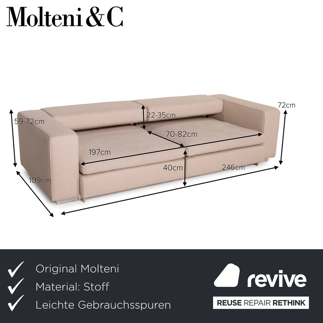 Molteni Turner fabric sofa beige two seater function