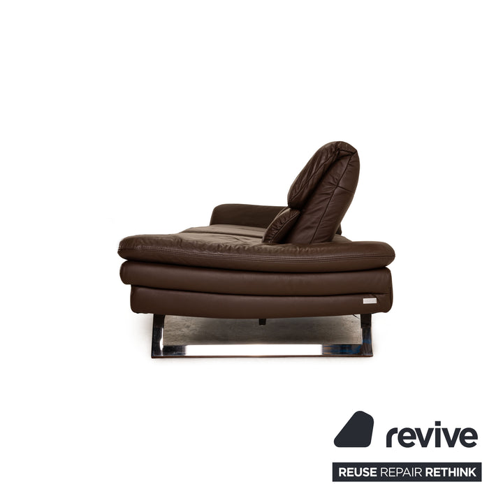Mondo Easyline Leder Dreisitzer Braun Sofa Couch elektrische Relaxfunktion