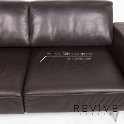 Mondo Leder Sofa Dunkelbraun Braun Zweisitzer Funktion Couch #12952