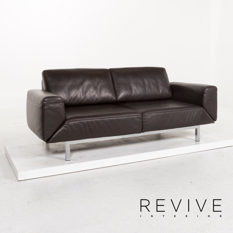 Mondo Leder Sofa Dunkelbraun Braun Zweisitzer Funktion Couch 