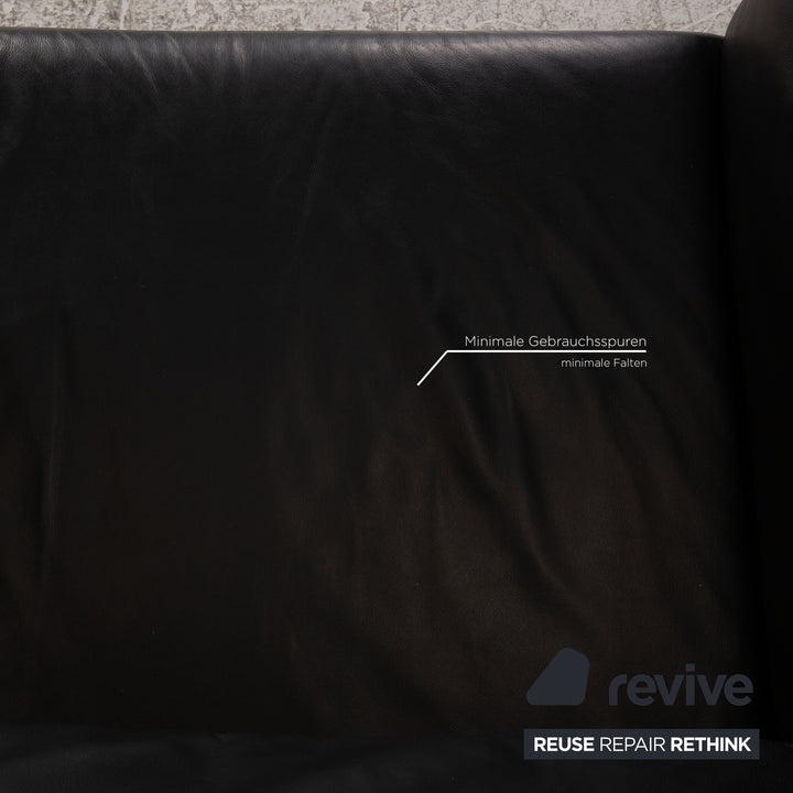Mondo Leder Zweisitzer Schwarz Sofa Couch Funktion