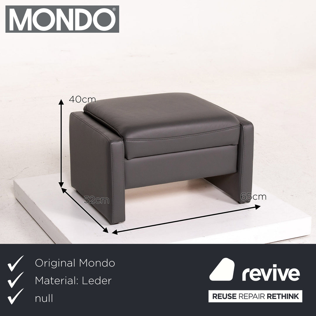 Mondo Recero Leder Sofa Grau Zweisitzer Funktion Relaxfunktion Couch #14933