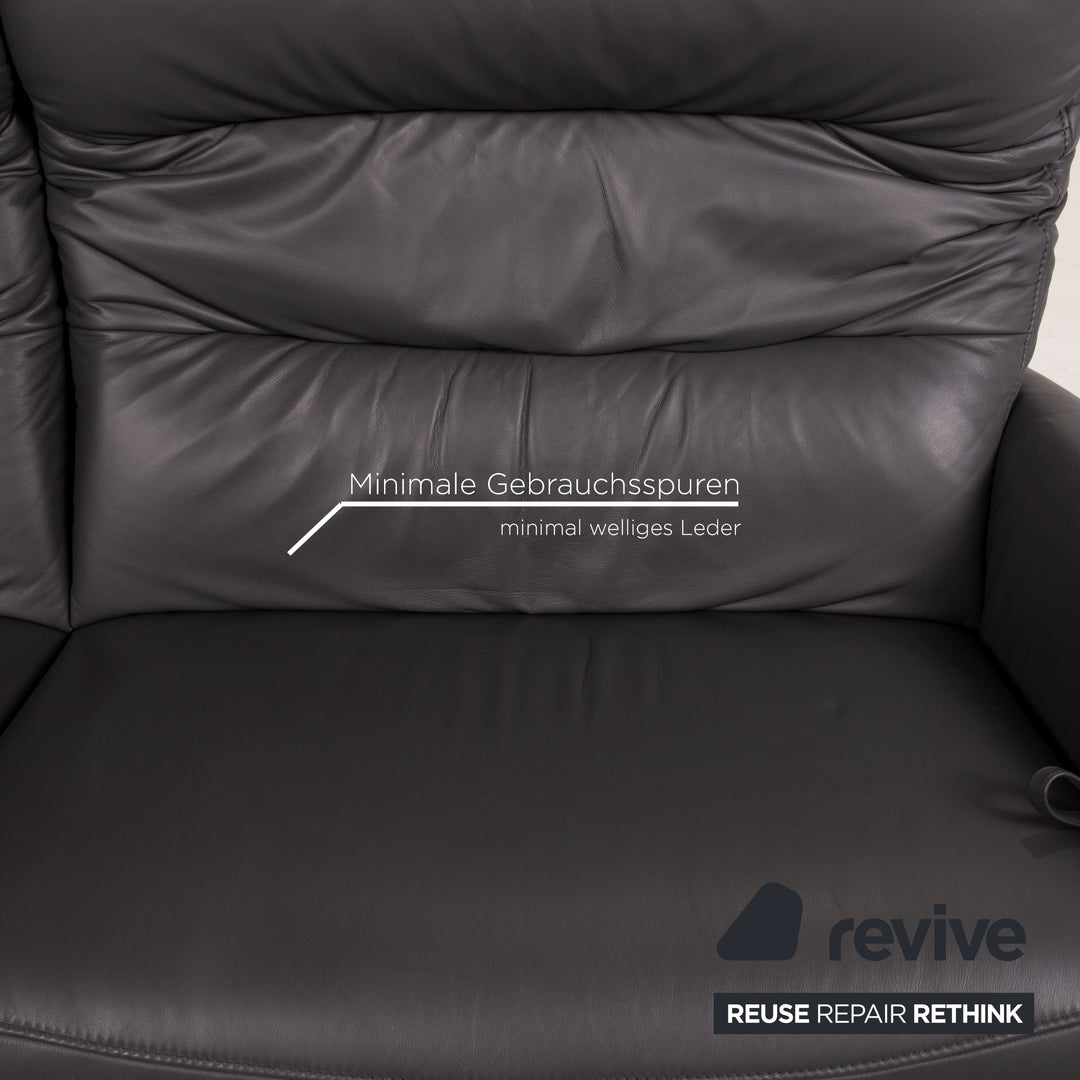 Mondo Recero Leder Sofa Grau Zweisitzer Funktion Relaxfunktion Couch #14933