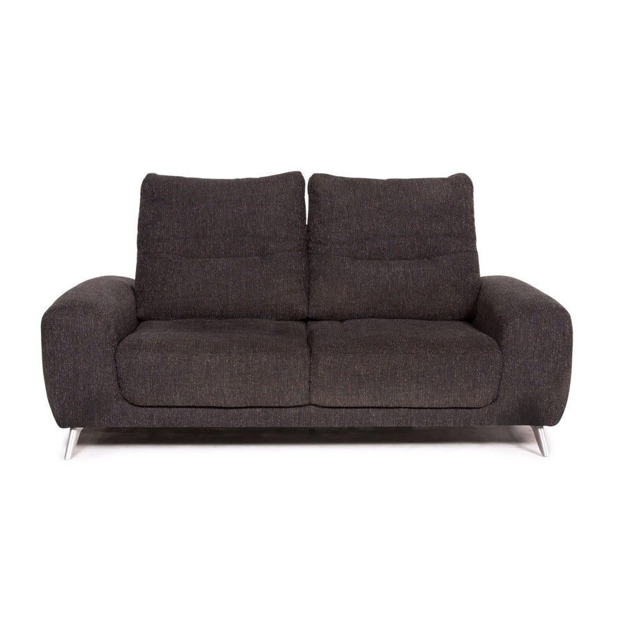 Mondo Stoff Sofa Anthrazit Grau Zweisitzer Funktion Couch #14650