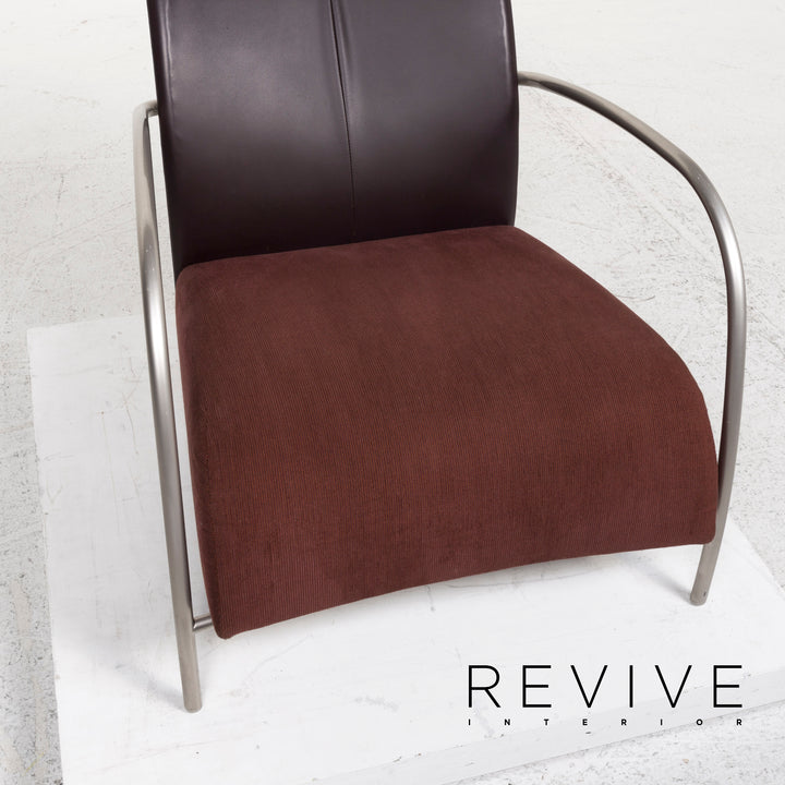 Montis fabric leather armchair brown dark brown #13047