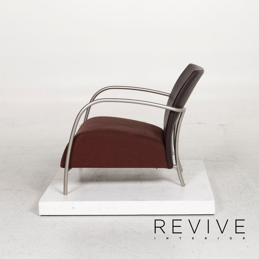 Montis fabric leather armchair brown dark brown #13047