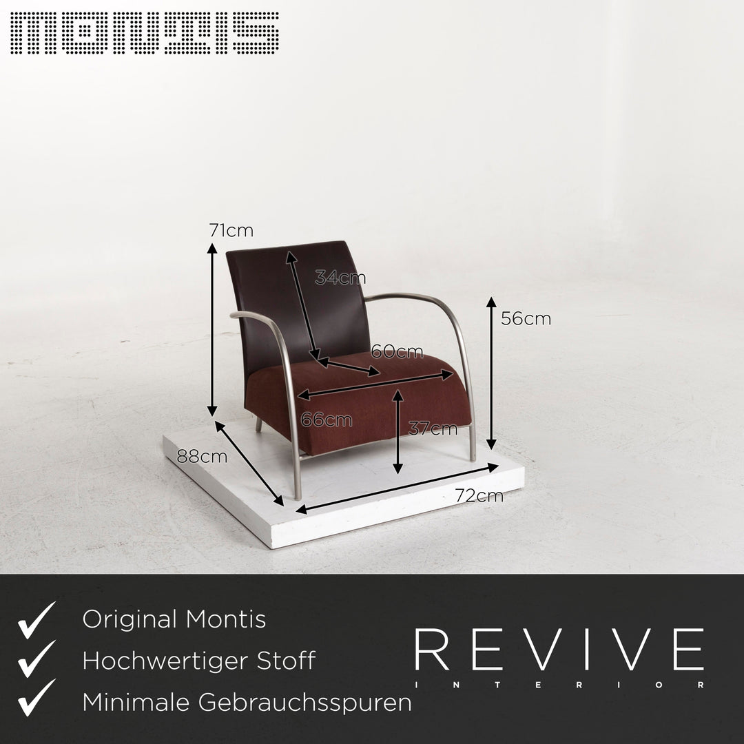 Montis Stoff Leder Sessel Garnitur Braun 2x Sessel #13046