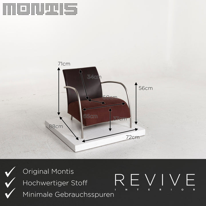 Montis Stoff Leder Sessel Garnitur Braun 2x Sessel #13046
