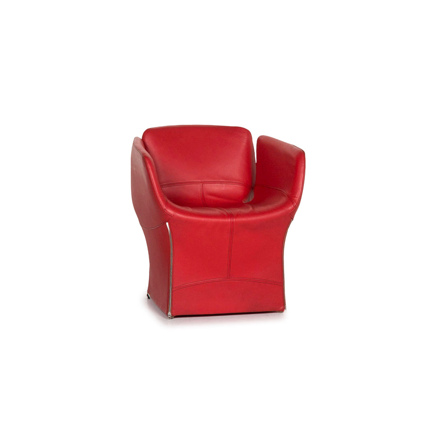 Moroso Bloomy Leather Armchair Red #12672