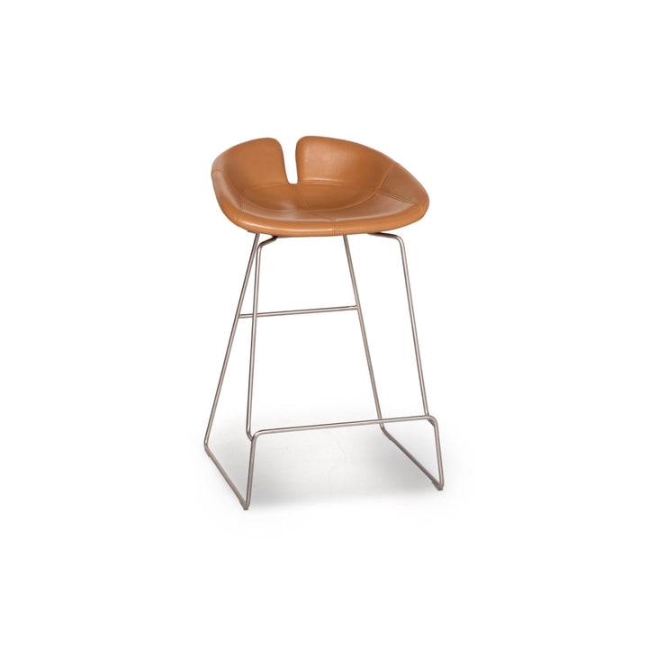 Moroso Fjord Leather Bar Stool Cognac Brown Chair