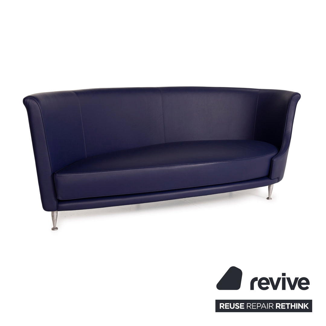 Moroso Leather Sofa Purple Three Seater Aubergine