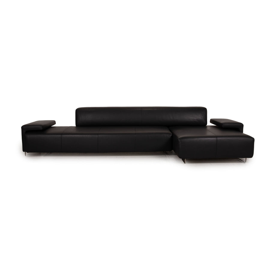 Moroso Lowland Leather Sofa Black Corner Sofa Couch