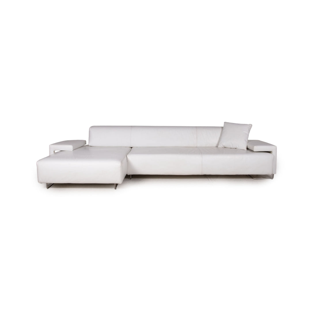 Moroso Lowland Leather Sofa White Corner Sofa Couch