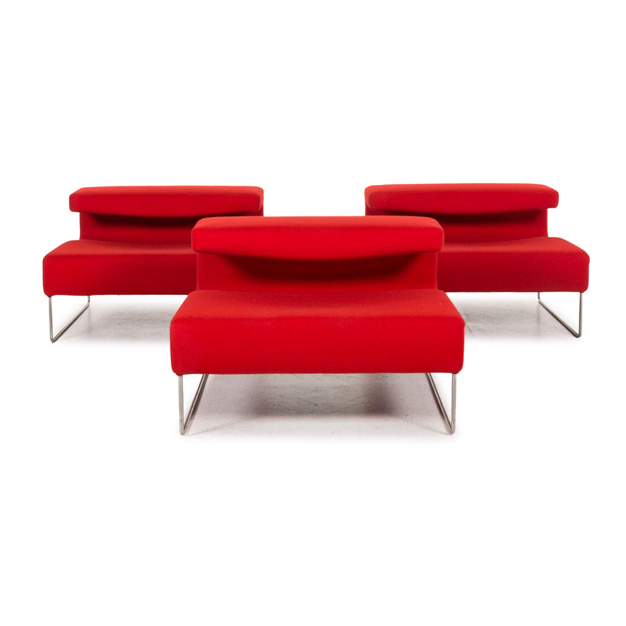 Moroso lowseat fabric armchair set red 3x armchair modular #12890