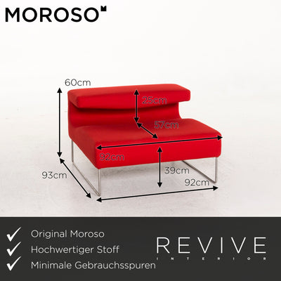 Moroso Lowseat Stoff Sessel Garnitur Rot 3x Sessel Modular #12890
