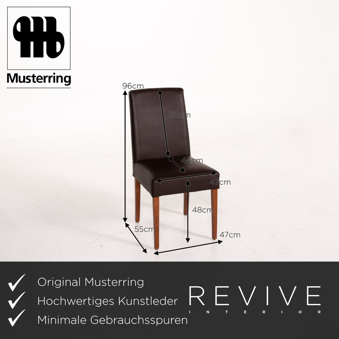 Musterring dining chair leather look dark brown brown 4x chair #14295