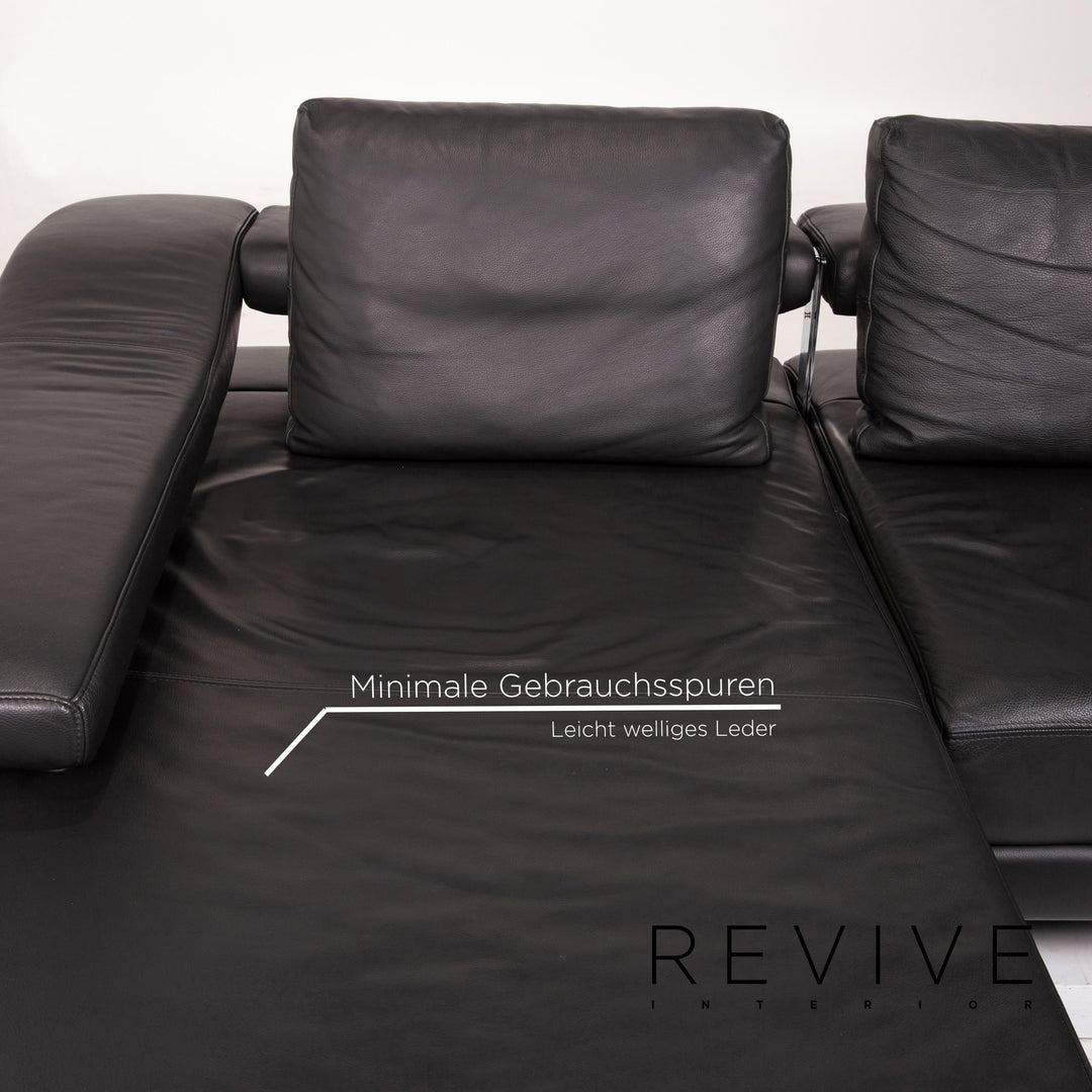 Musterring Leder Ecksofa Anthrazit Grau Sofa Funktion Couch #14366