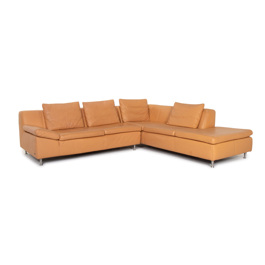 Musterring leather corner sofa beige sofa function couch #13501