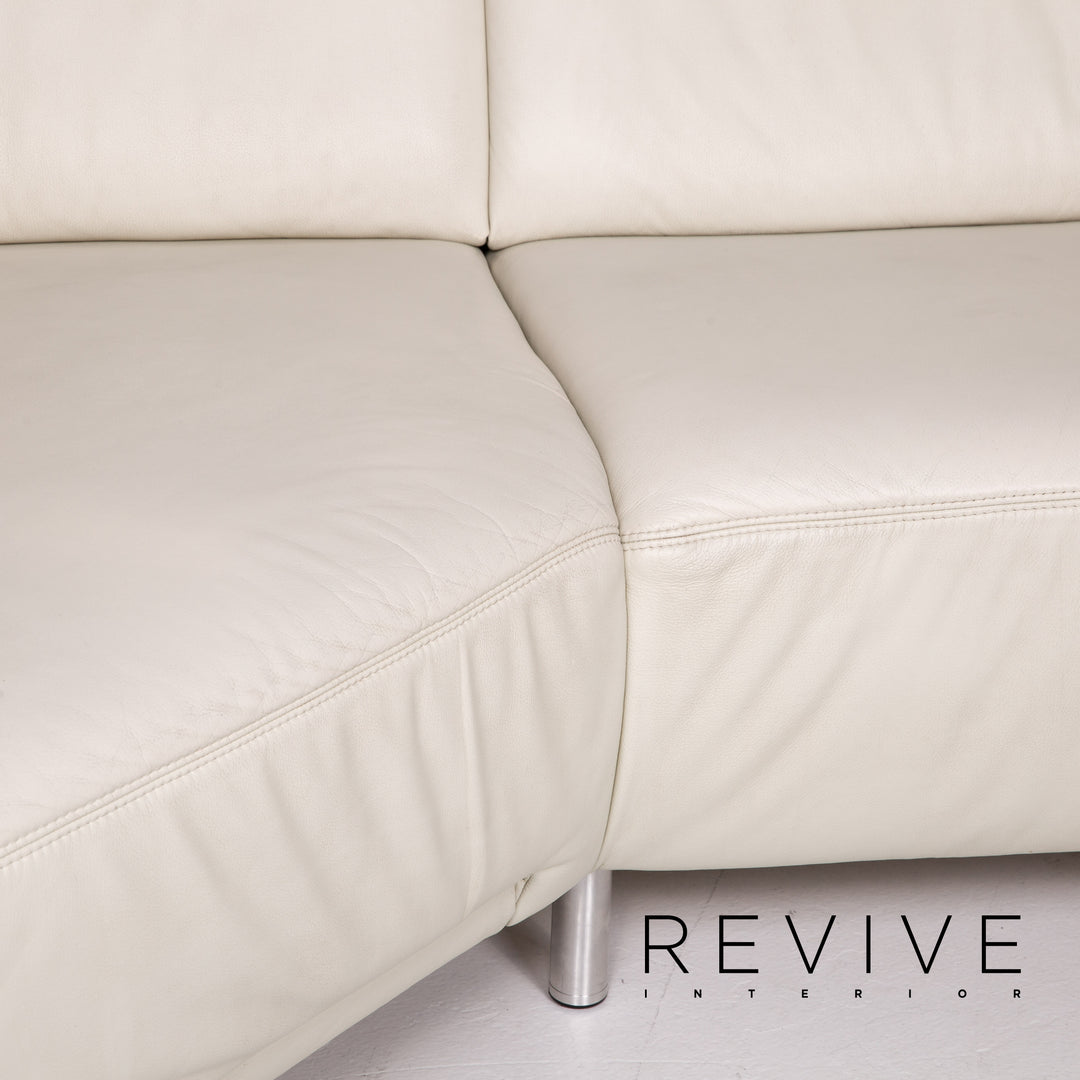 Musterring leather corner sofa cream sofa couch #13694