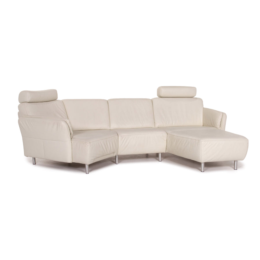 Musterring Leder Ecksofa Creme Sofa Couch #13694