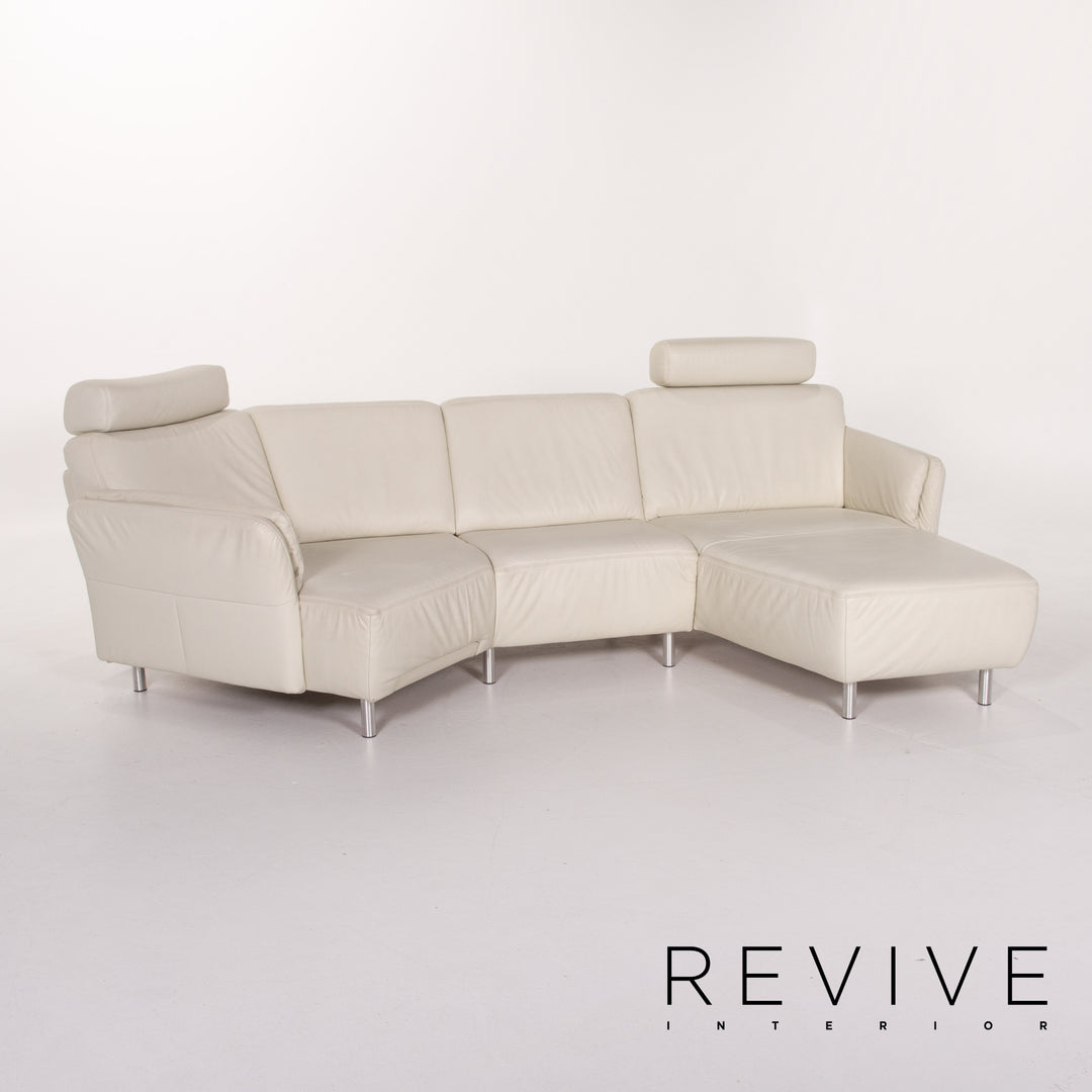 Musterring leather corner sofa cream sofa couch #13694