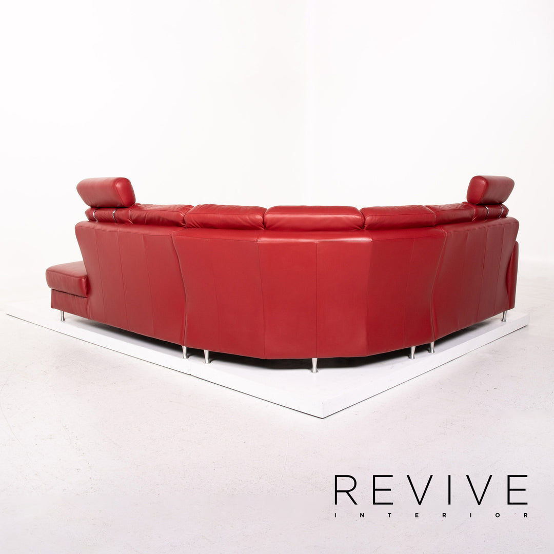 Musterring Leder Ecksofa Rot Dunkelrot Sofa Funktion Couch #13611