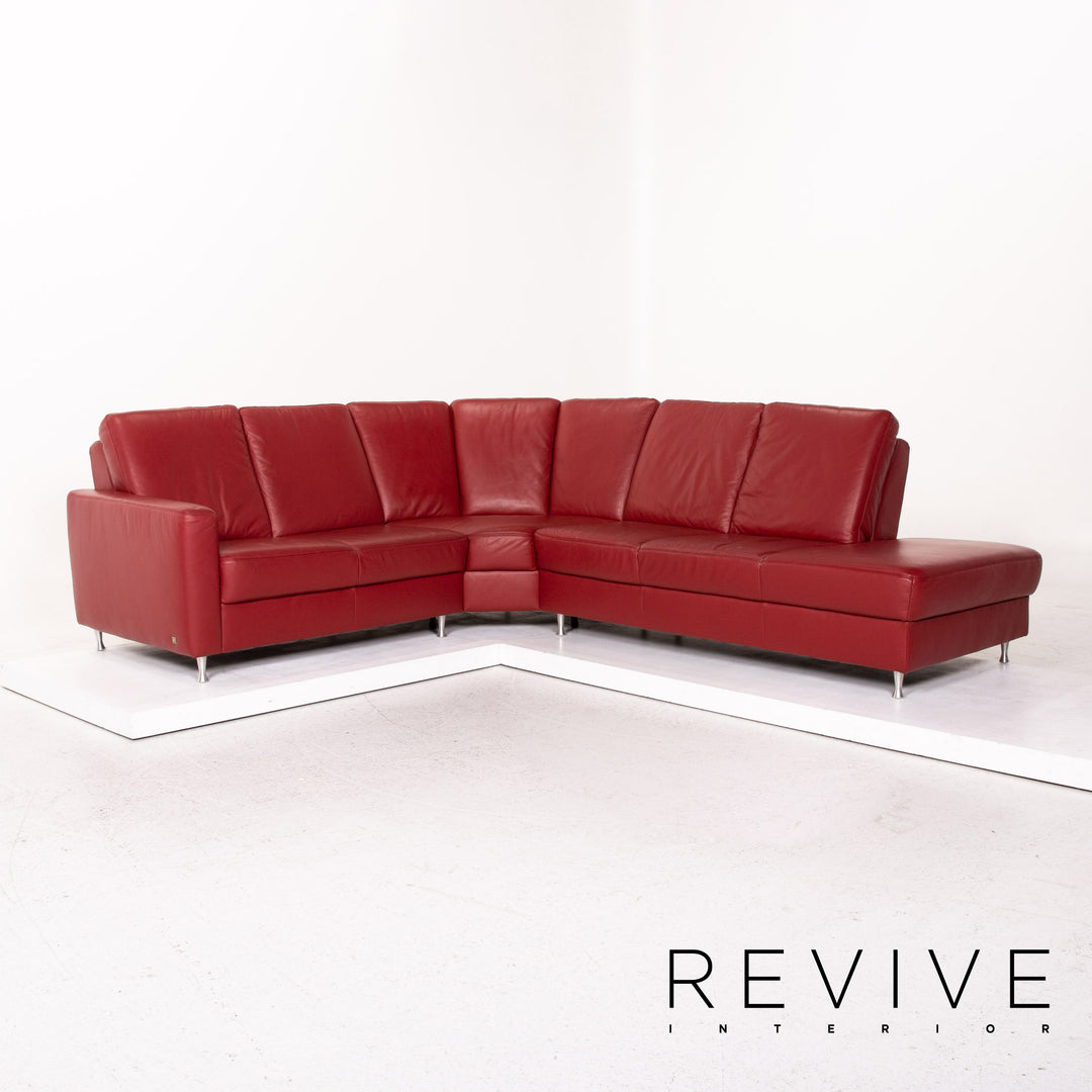 Musterring Leder Ecksofa Rot Dunkelrot Sofa Funktion Couch #13611