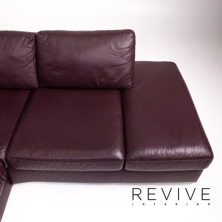 Musterring leather corner sofa purple sofa couch #13675