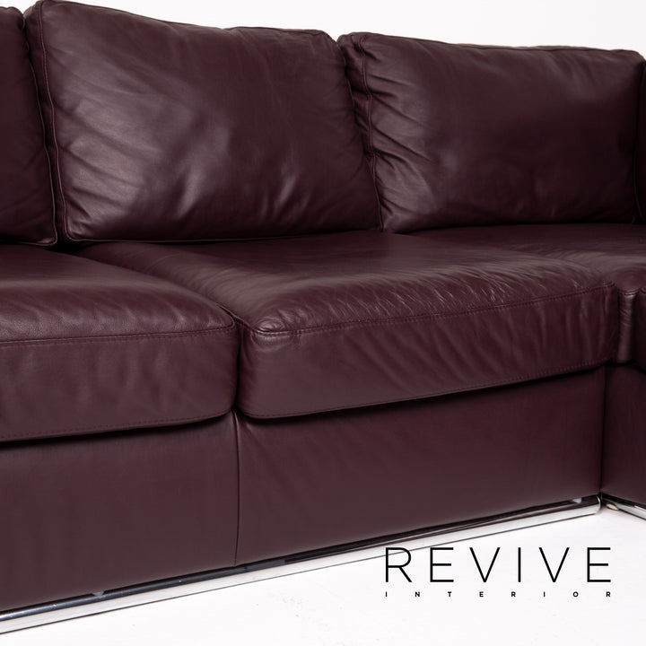 Musterring Leder Ecksofa Violett Sofa Couch #13675