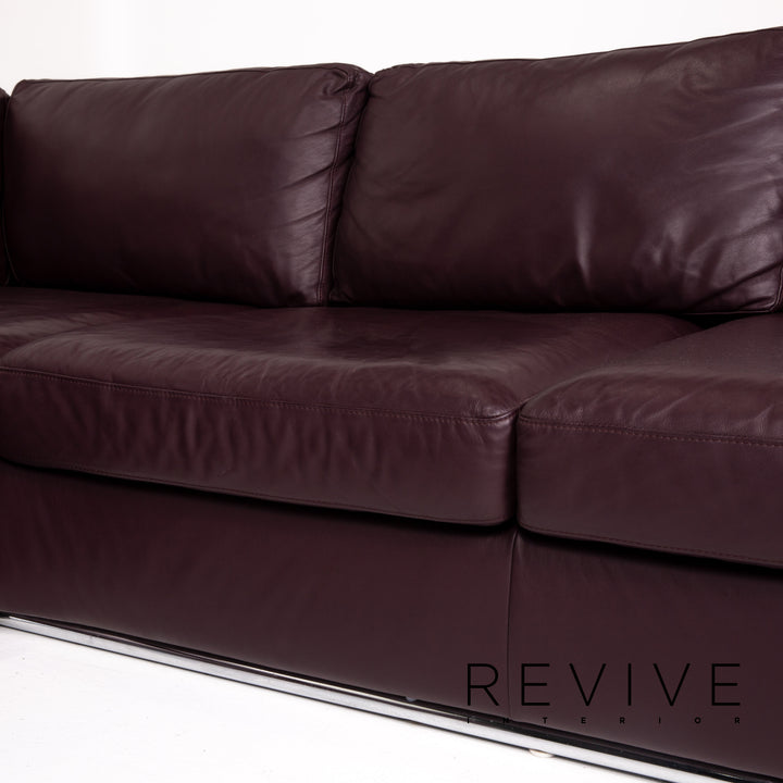 Musterring leather corner sofa purple sofa couch #13675