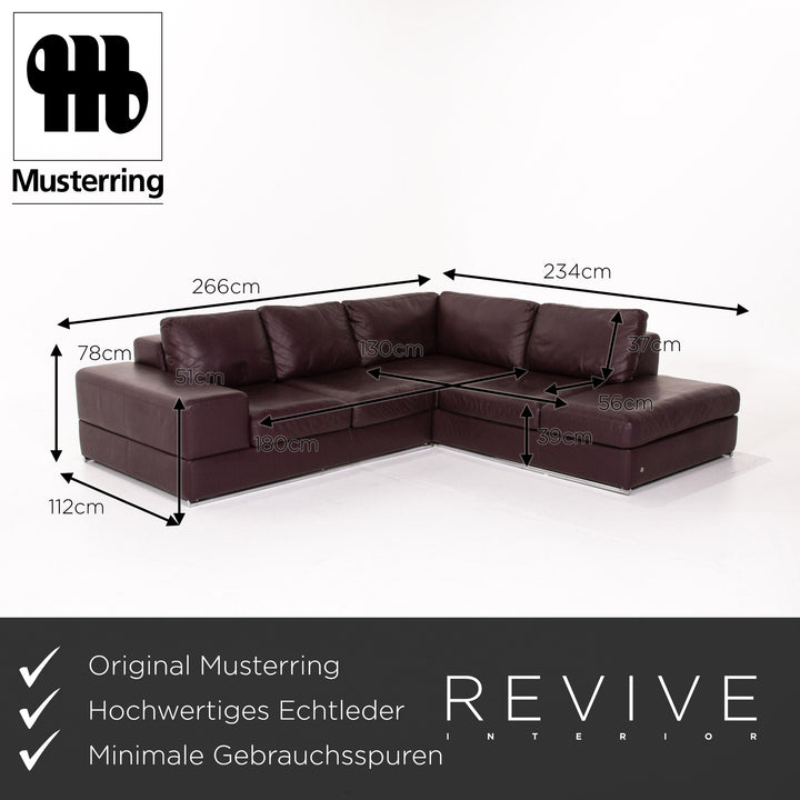 Musterring Leder Ecksofa Violett Sofa Couch #13675