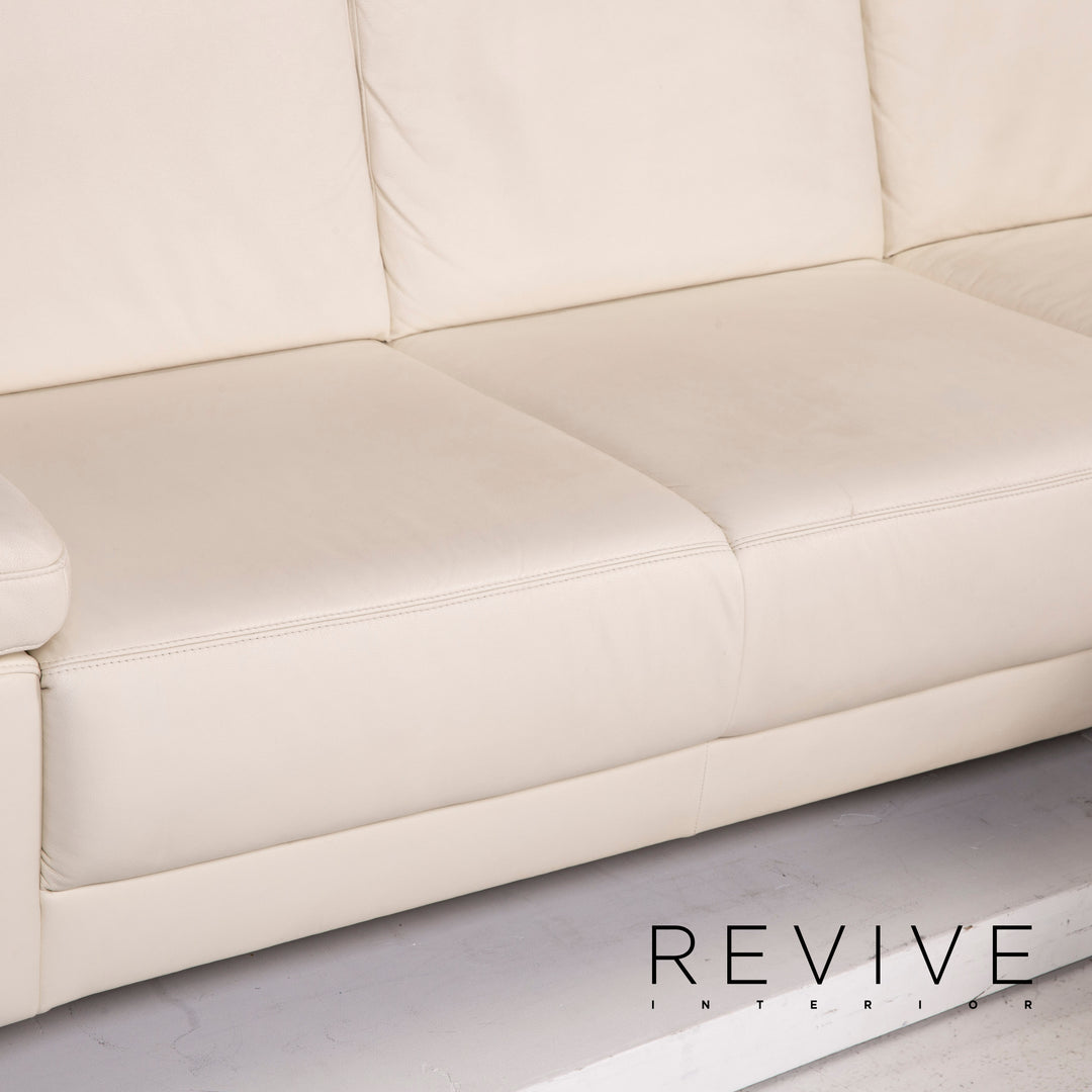 Musterring leather corner sofa white function sofa couch #14389