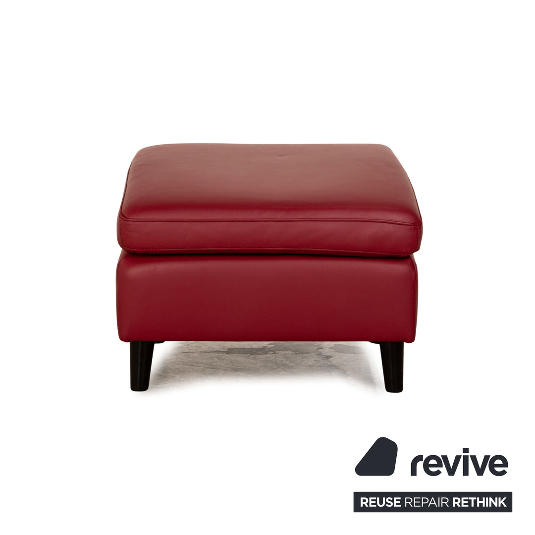 Musterring Leder Sessel Garnitur Rot Sessel Hochlehner Hocker manuelle Funktion Relaxfunktion